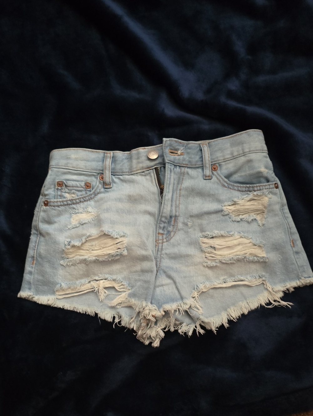 Aeropostale Light Blue Distressed Denim Cutoff Shorts